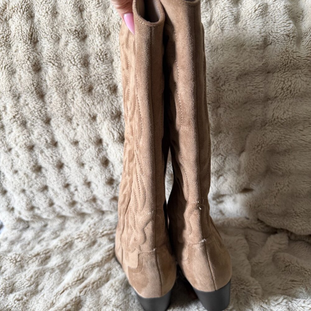 NWOT Altared State Womens Tall Western Style Boots Light Tan Size 9 - Picture 4 of 7